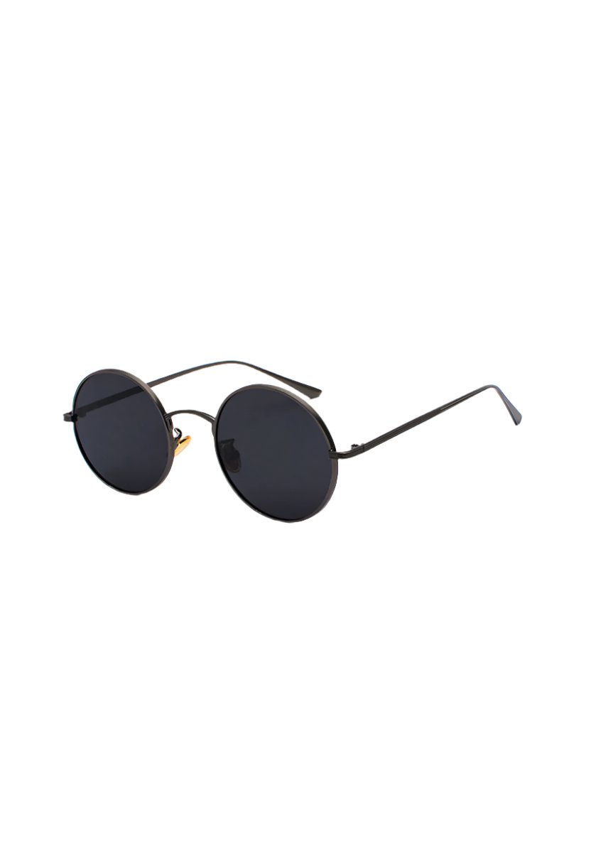 Total Black MEDELLIN - Metal Frame Round Sunglasses