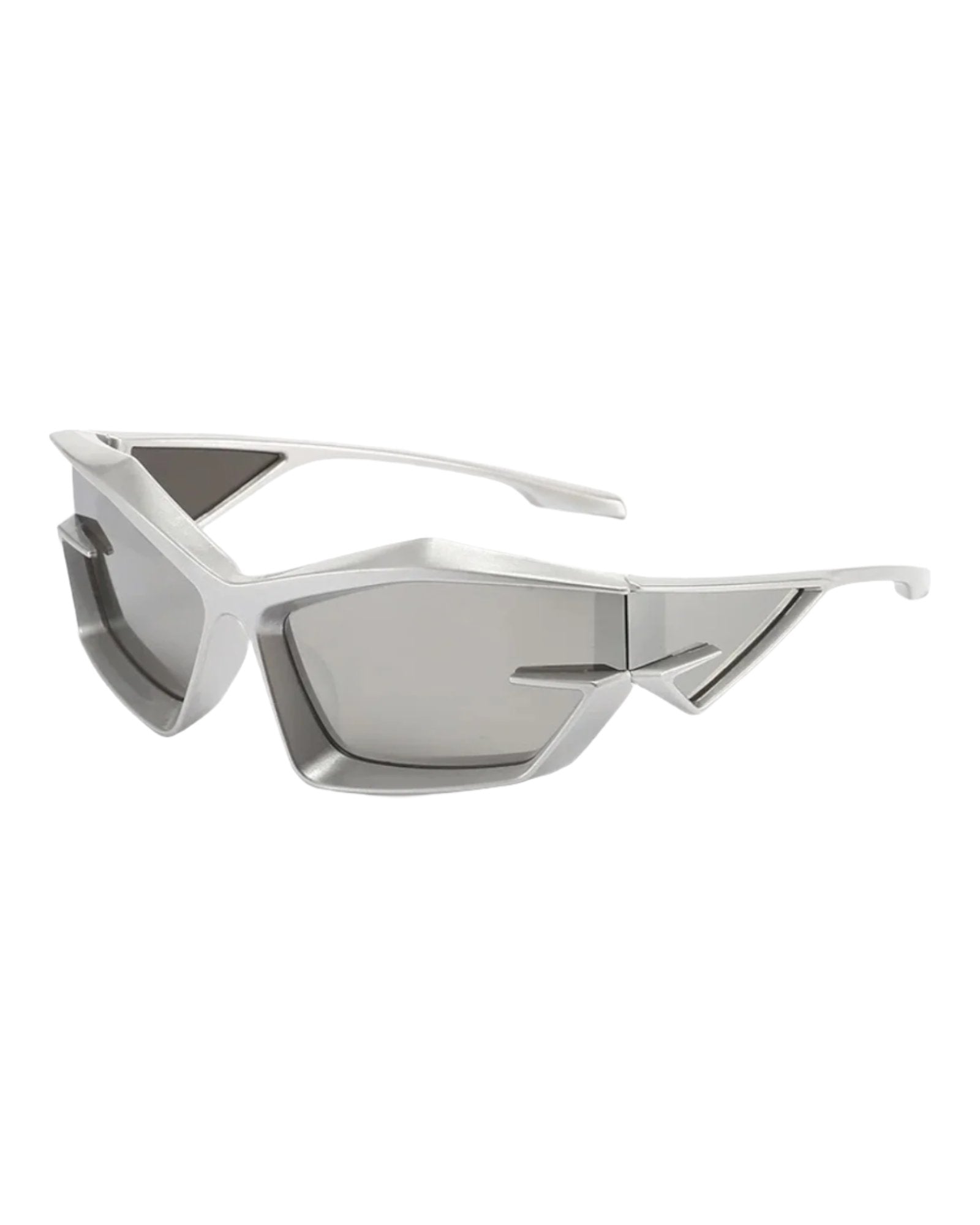 Total Silver HELSINKI - Giv Cut Futuristic Wrap Around Sunglasses
