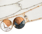 Cadena de cuentas para la cintura con eslabones plateados y dorados con cristales, ideal para conjuntos bohemios de festival.