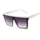 White Frame Oversized Square Sunglasses