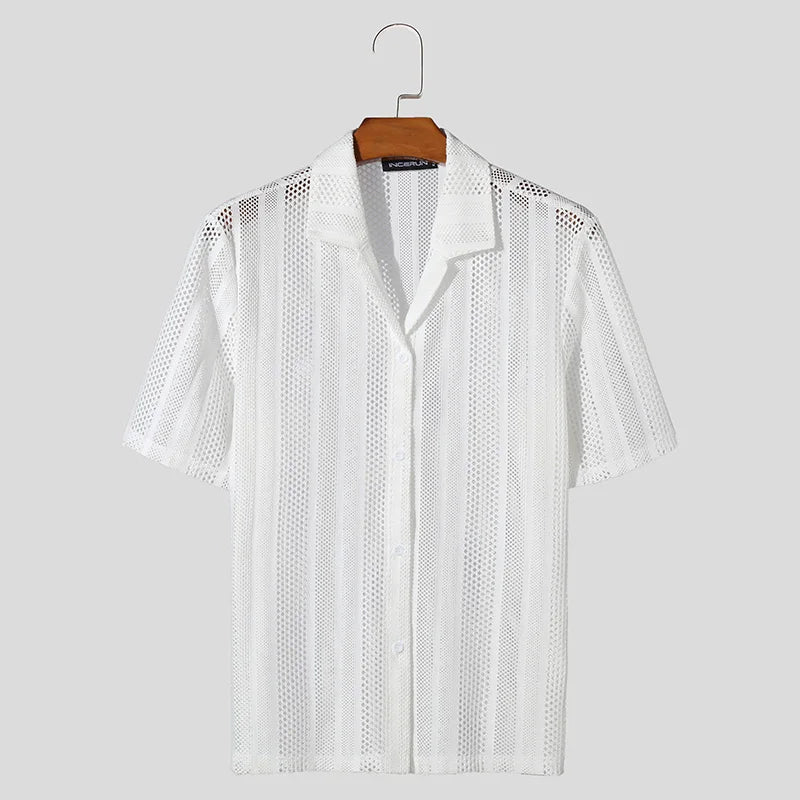 White IBIZA - Mesh Knit See Through Shirt