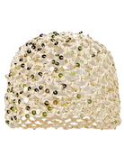 Cuffia Beige in Rete con Paillettes