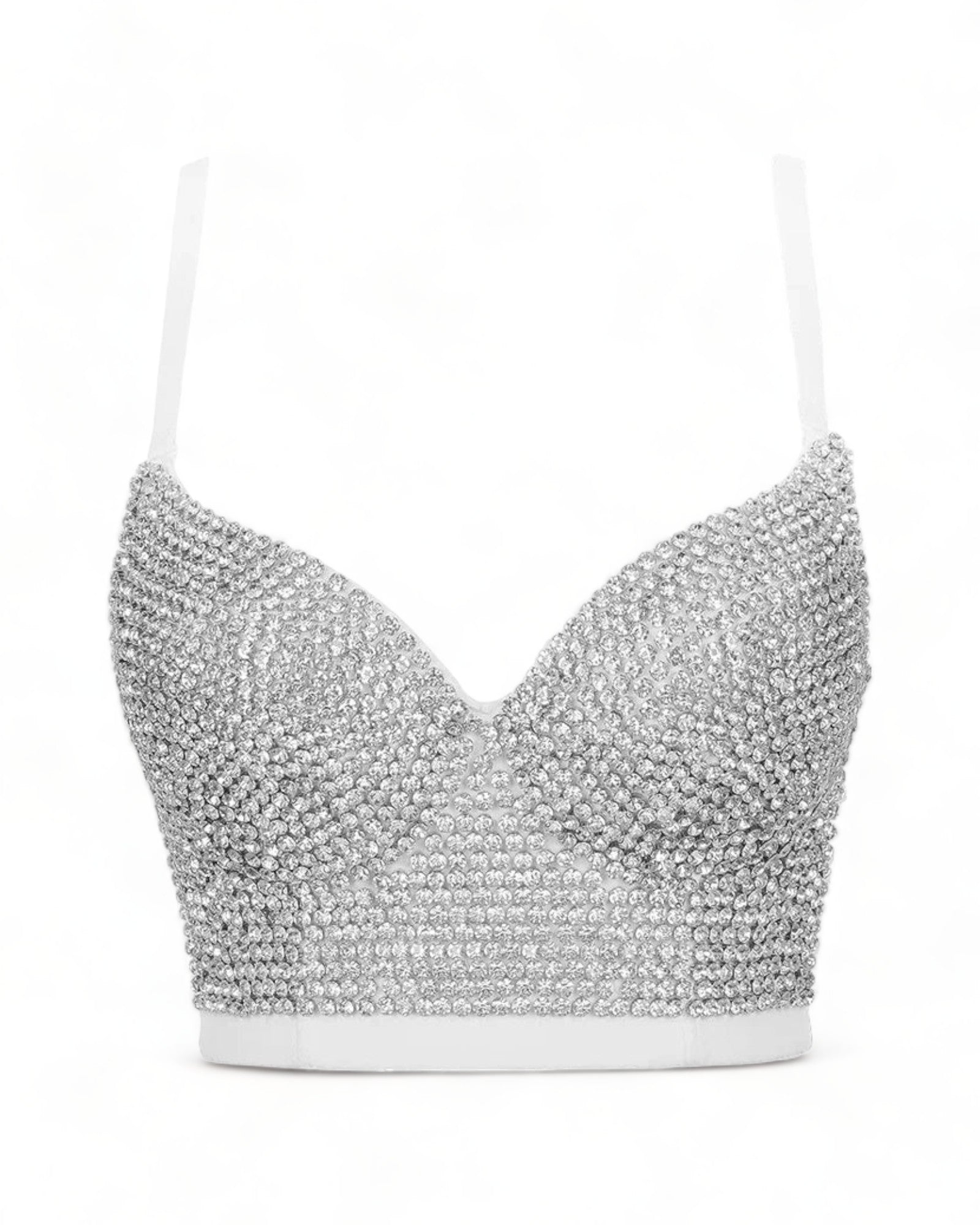 White Rhinestones Bustier
