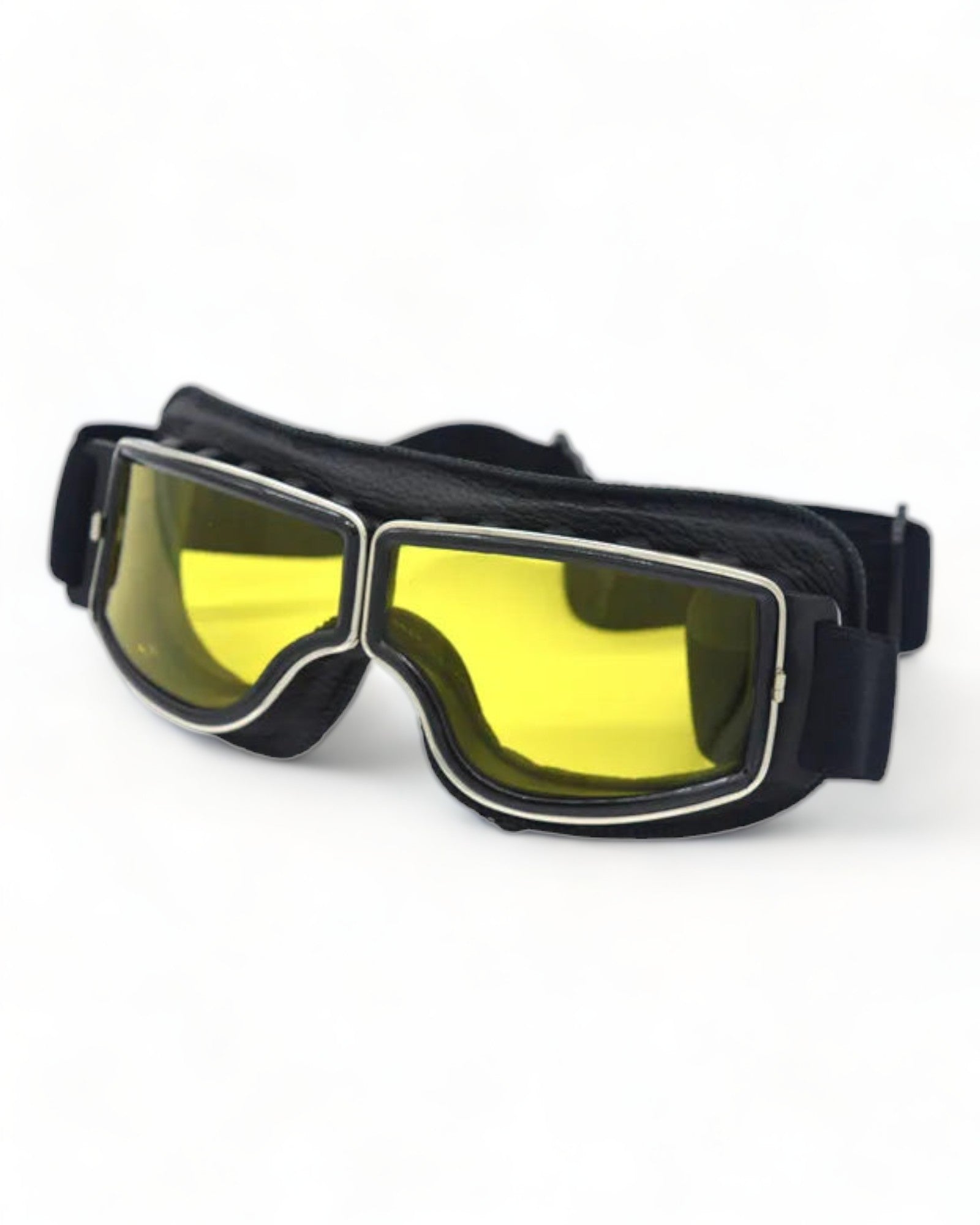 Yellow Motorcycle Vintage Goggles