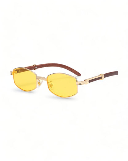 yellow Slim Oval Geometric Sunglasses