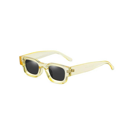 yellow frame black lens Modern Thick Rectangular Sunglasses