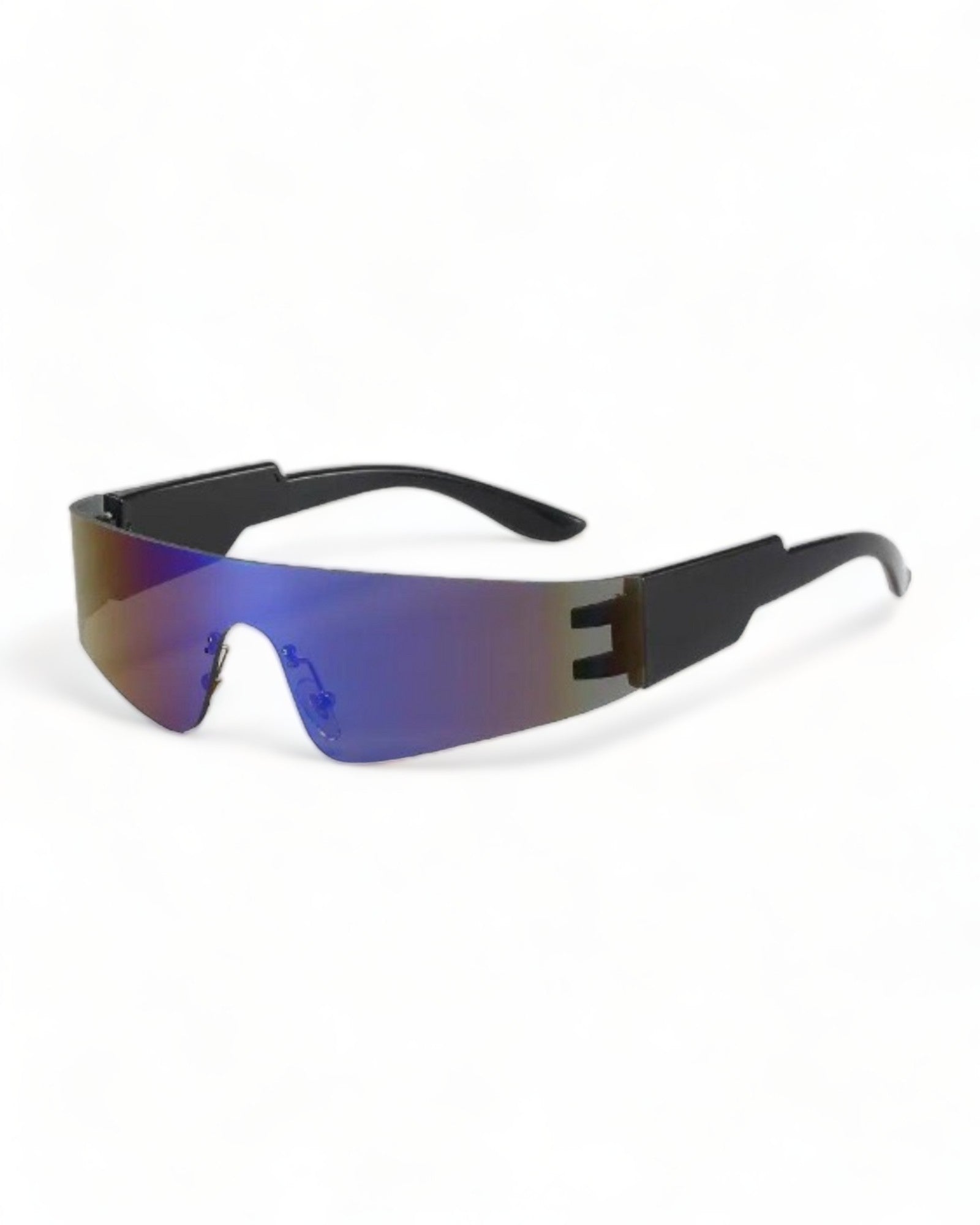 Futuristic Wrap Around blue Sunglasses