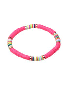 Pulsera de cuentas Heishi estilo bohemio con placa de pistola negra