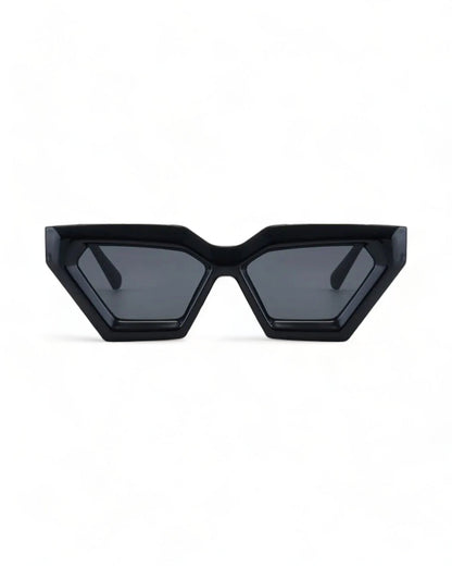 black Oversized Cat-Eye Sunglasses