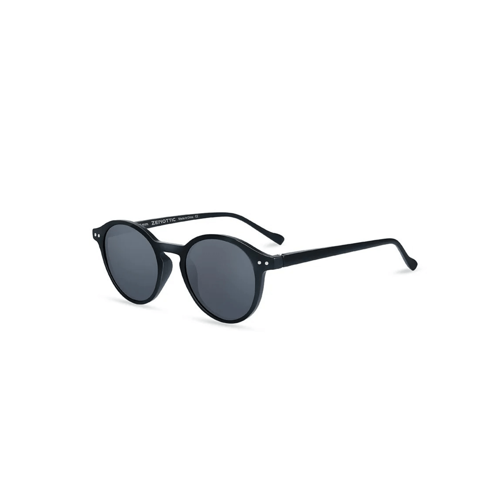 black frame black lens Retro Round Sunglasses