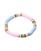 Pulsera de Cuentas Heishi de Estilo Boho con Revestimiento de Zinc Azul