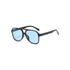 blue lens black frame Oversized Aviator Sunglasses