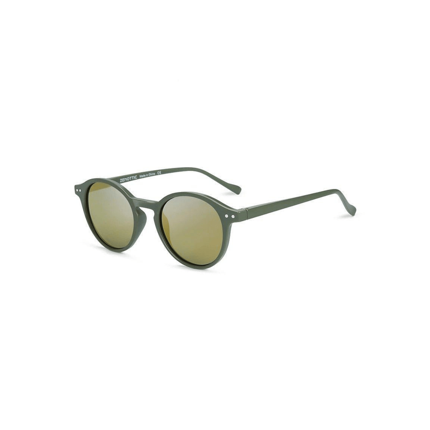 green frame green lens Retro Round Sunglasses