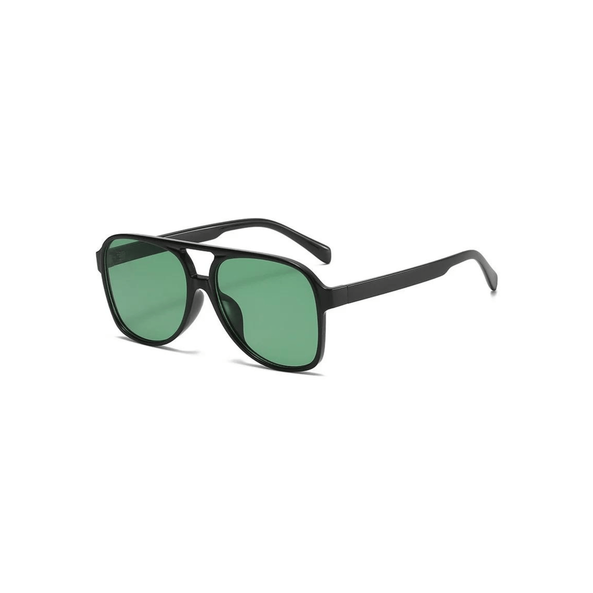 green lens black frame Oversized Aviator Sunglasses