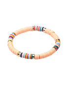 Pulsera de cuentas Heishi estilo bohemio chapada en rodio imitación