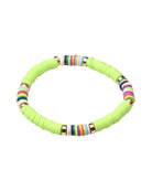 Pulsera de cuentas Heishi estilo bohemio color amarillo claro