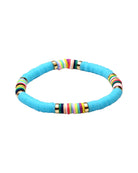 Pulsera de cuentas Heishi estilo bohemio color amarillo dorado claro
