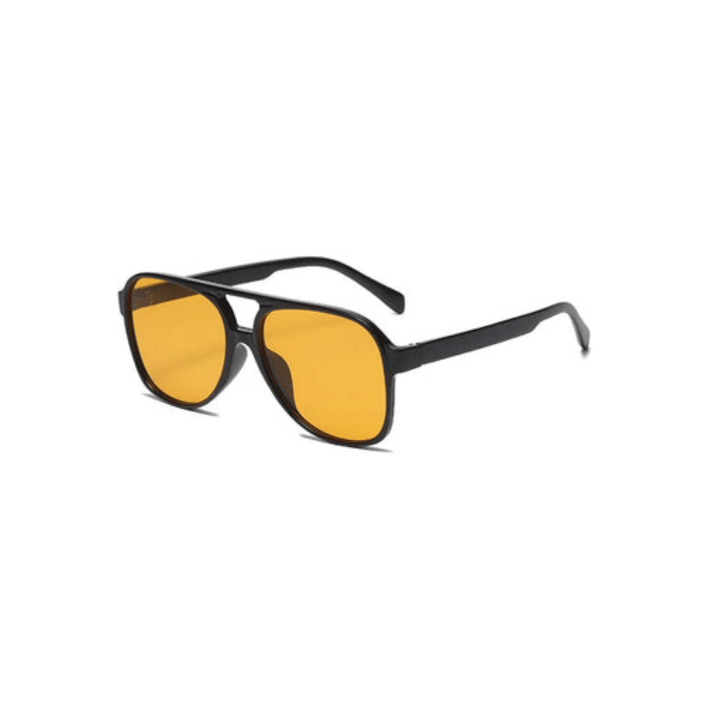 orange lens black frame Oversized Aviator Sunglasses