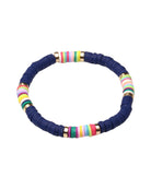 Pulsera de Cuentas Heishi de Estilo Boho Plateado