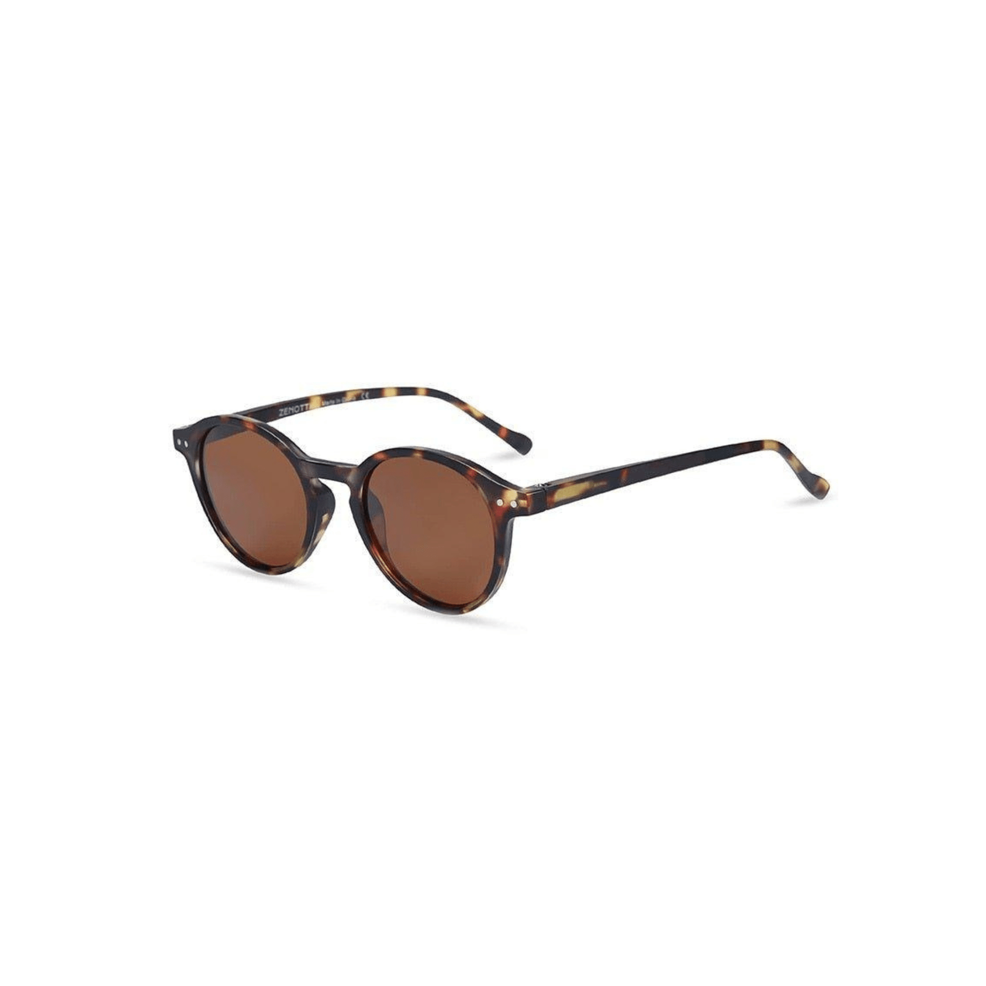 tortoise frame brown lens Retro Round Sunglasses