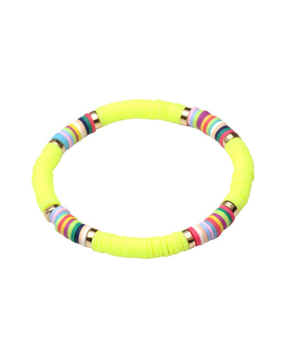 yellow Boho Style Heishi Beads Bracelet festival accessories