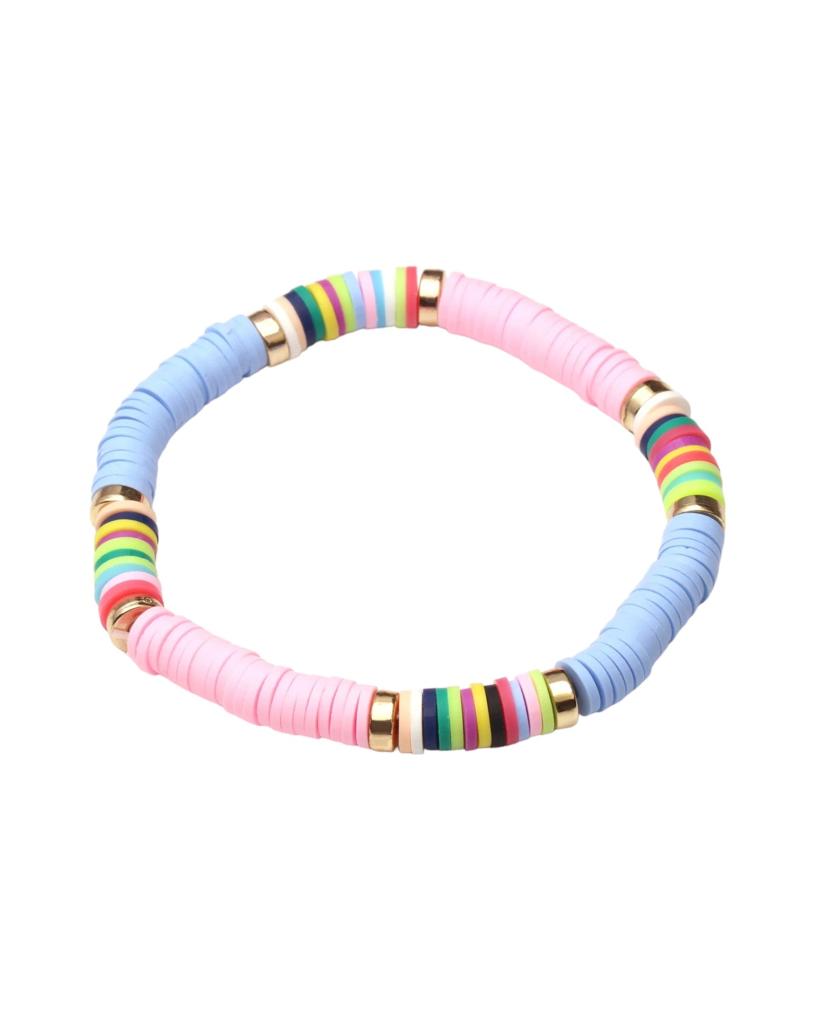 blue pink Boho Style Heishi Beads Bracelet festival accessories