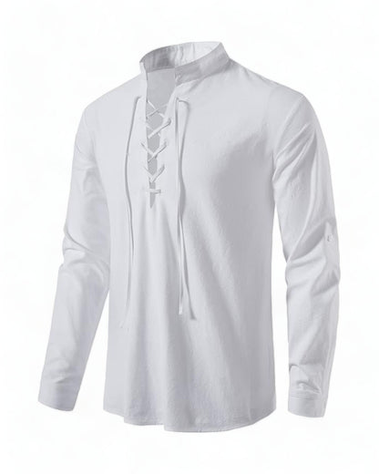 white Boho Style Linen cotton Shirt festival fashion