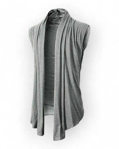 grey gray Boho Style Sleeveless Cardigan Jacket Vest festival outfit