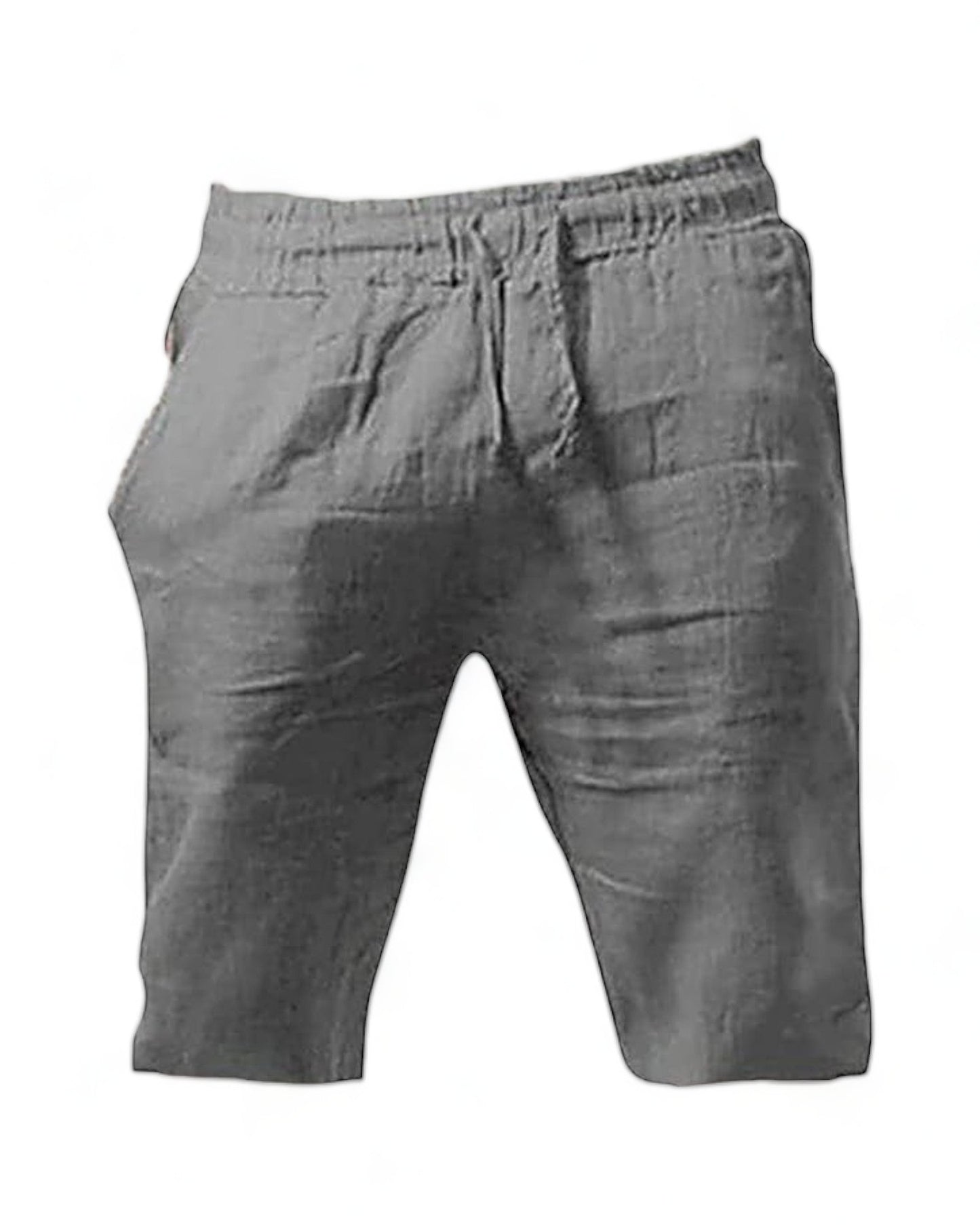 grey Boho Style Linen Cotton Shorts