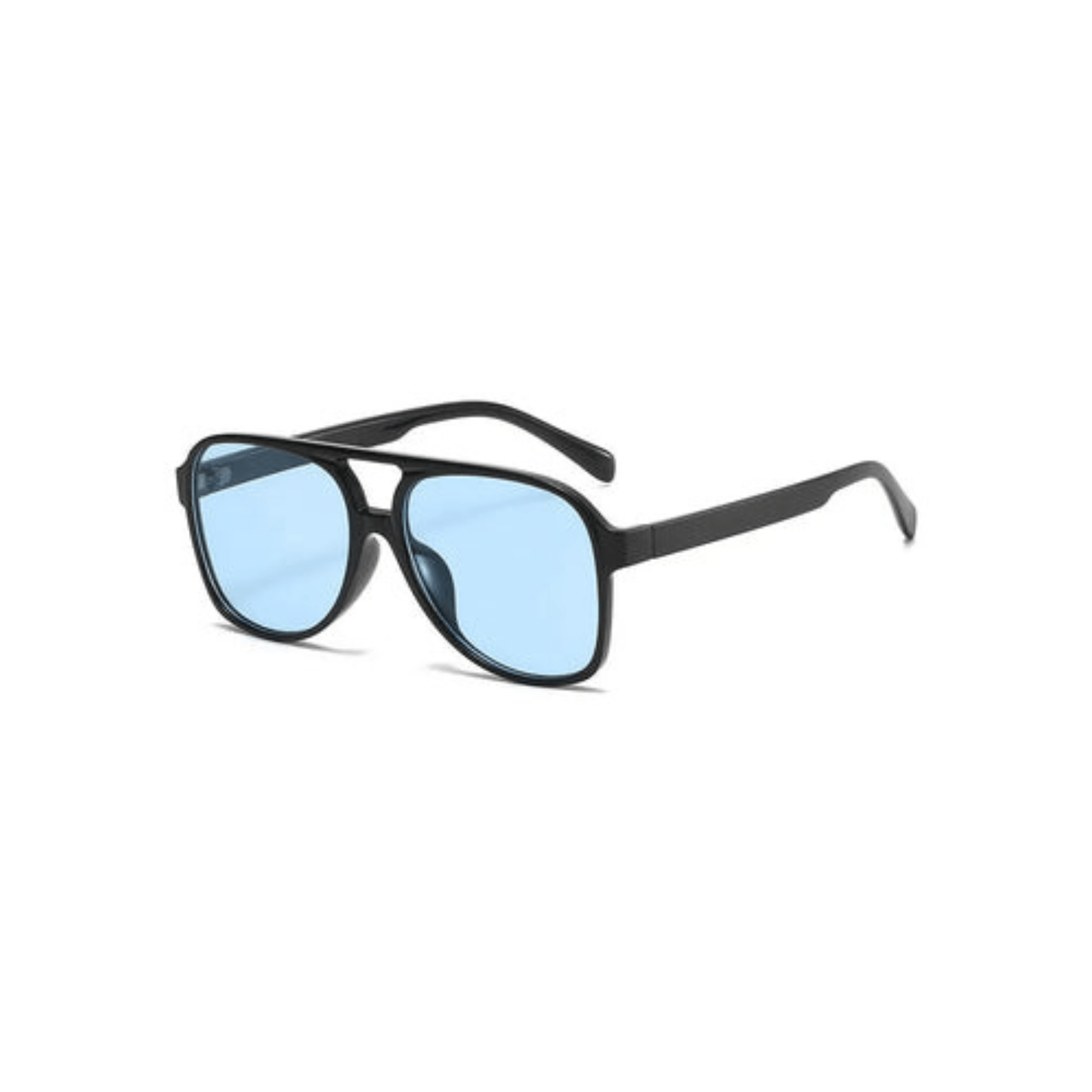 aviator sunglasses blue lens black frame desert festival outfit