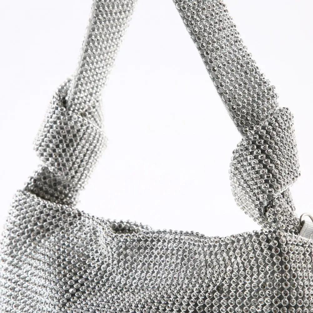 silver Handmade Rhinestone Diamond Knot Bag festival fashion bolsa