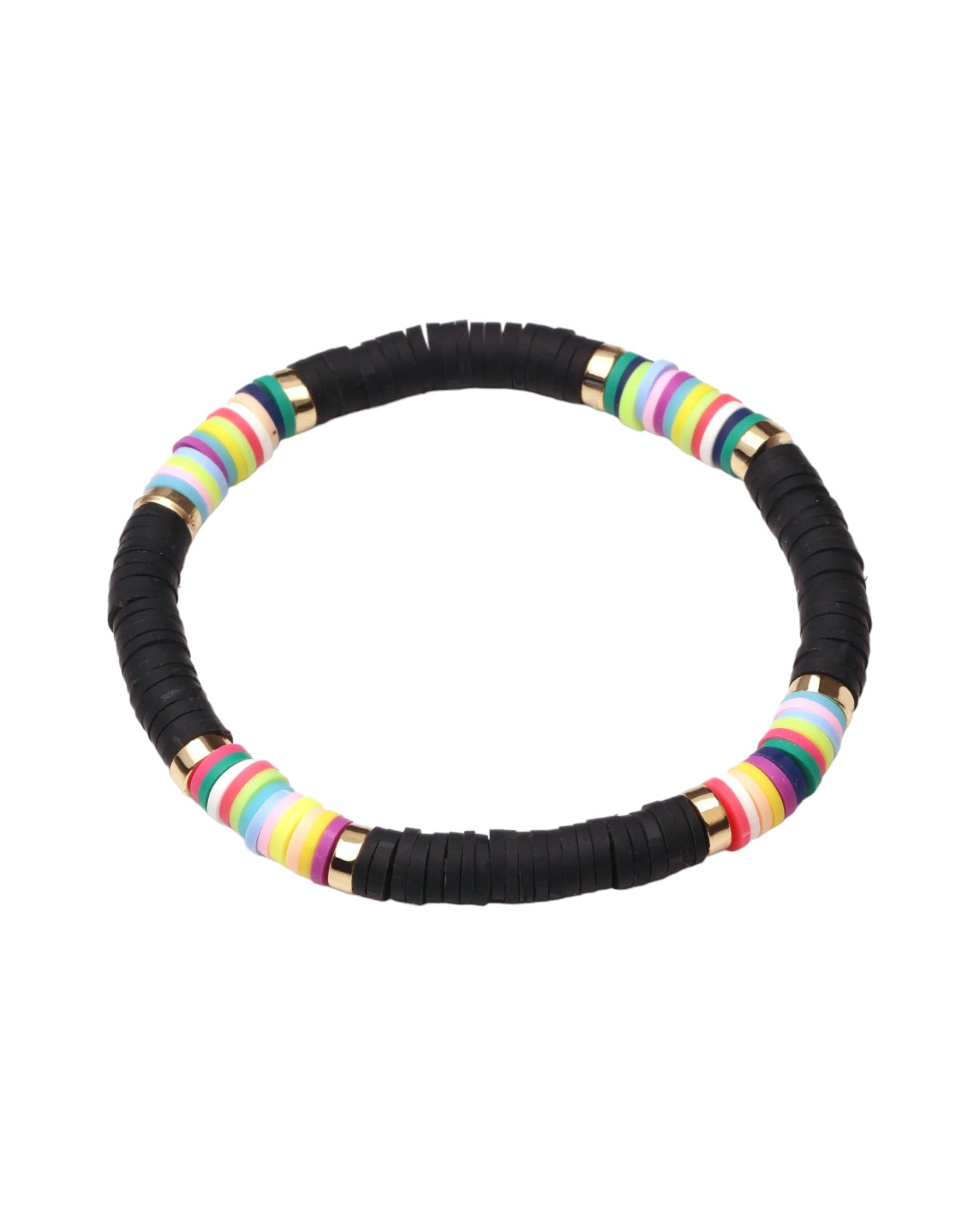 black Boho Style Heishi Beads Bracelet festival accessories