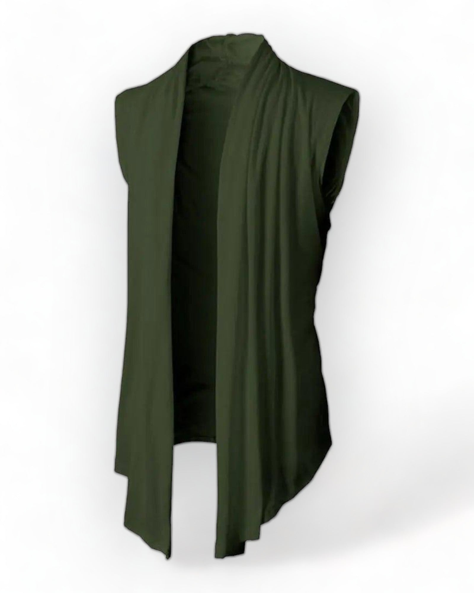 green Boho Style Sleeveless Cardigan Jacket Vest festival outfit
