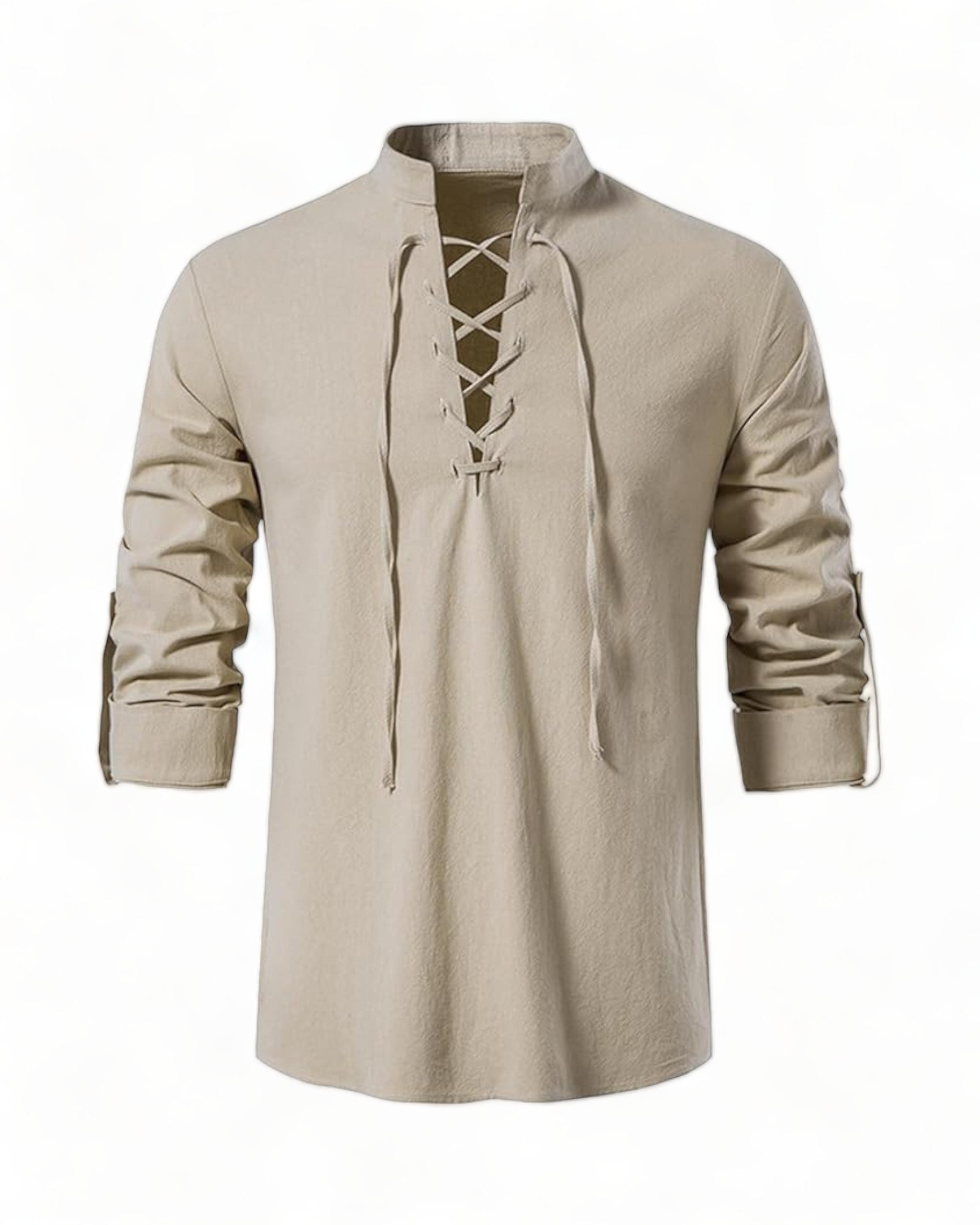 khaki Boho Style Linen cotton Shirt men festival outfit