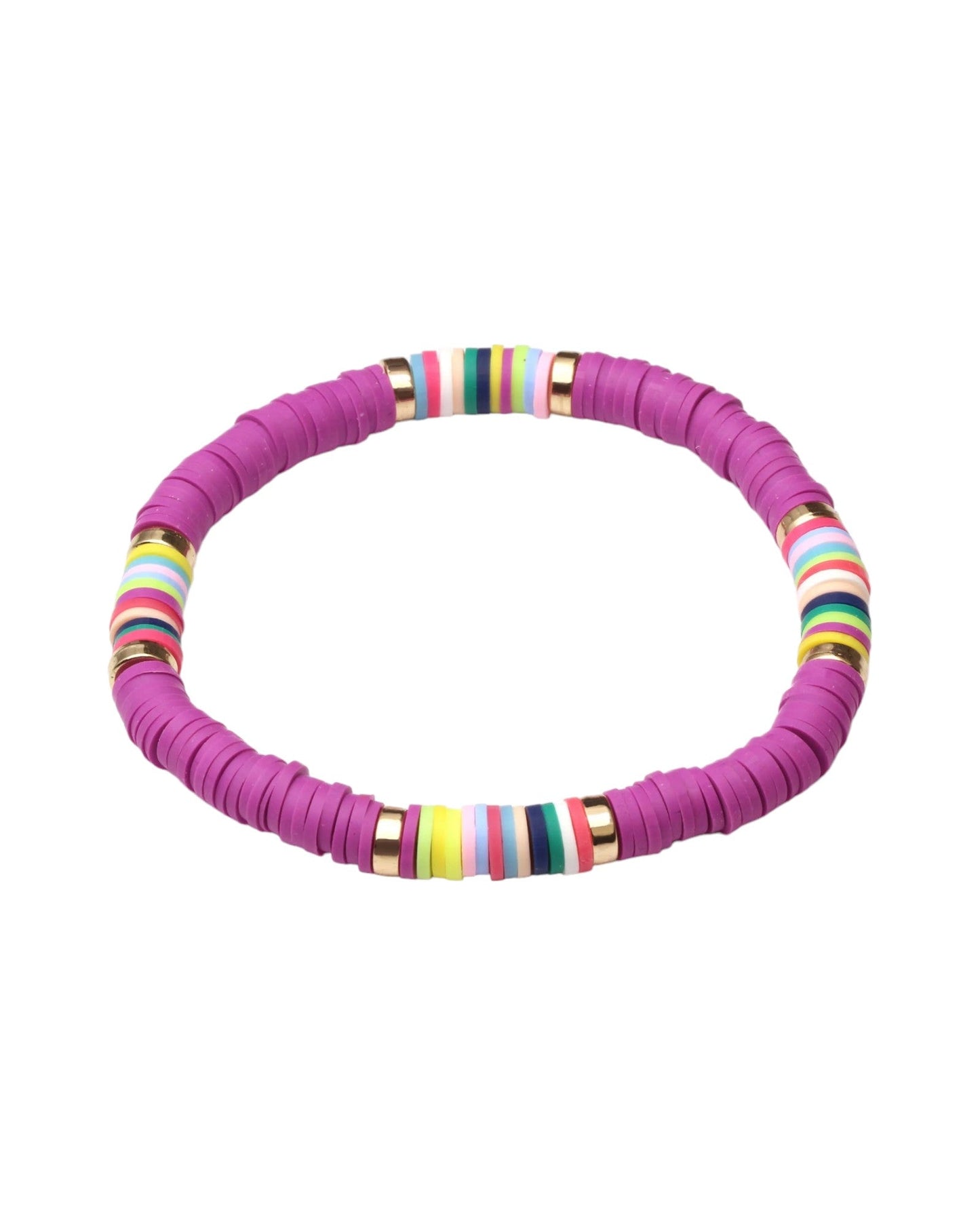 purple Boho Style Heishi Beads Bracelet festival accessories